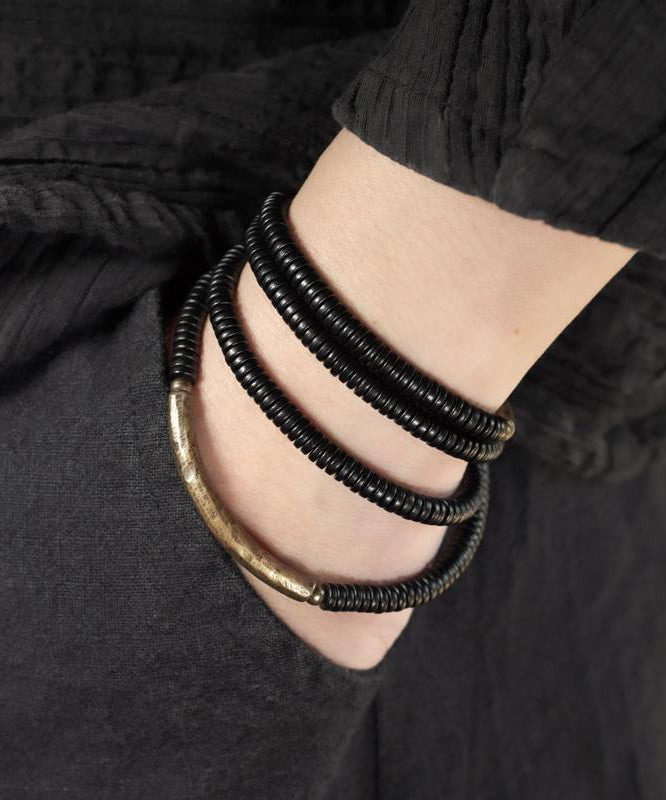 Ebony Wood Chain Bracelet Unisex 39cm - OutfitLondon