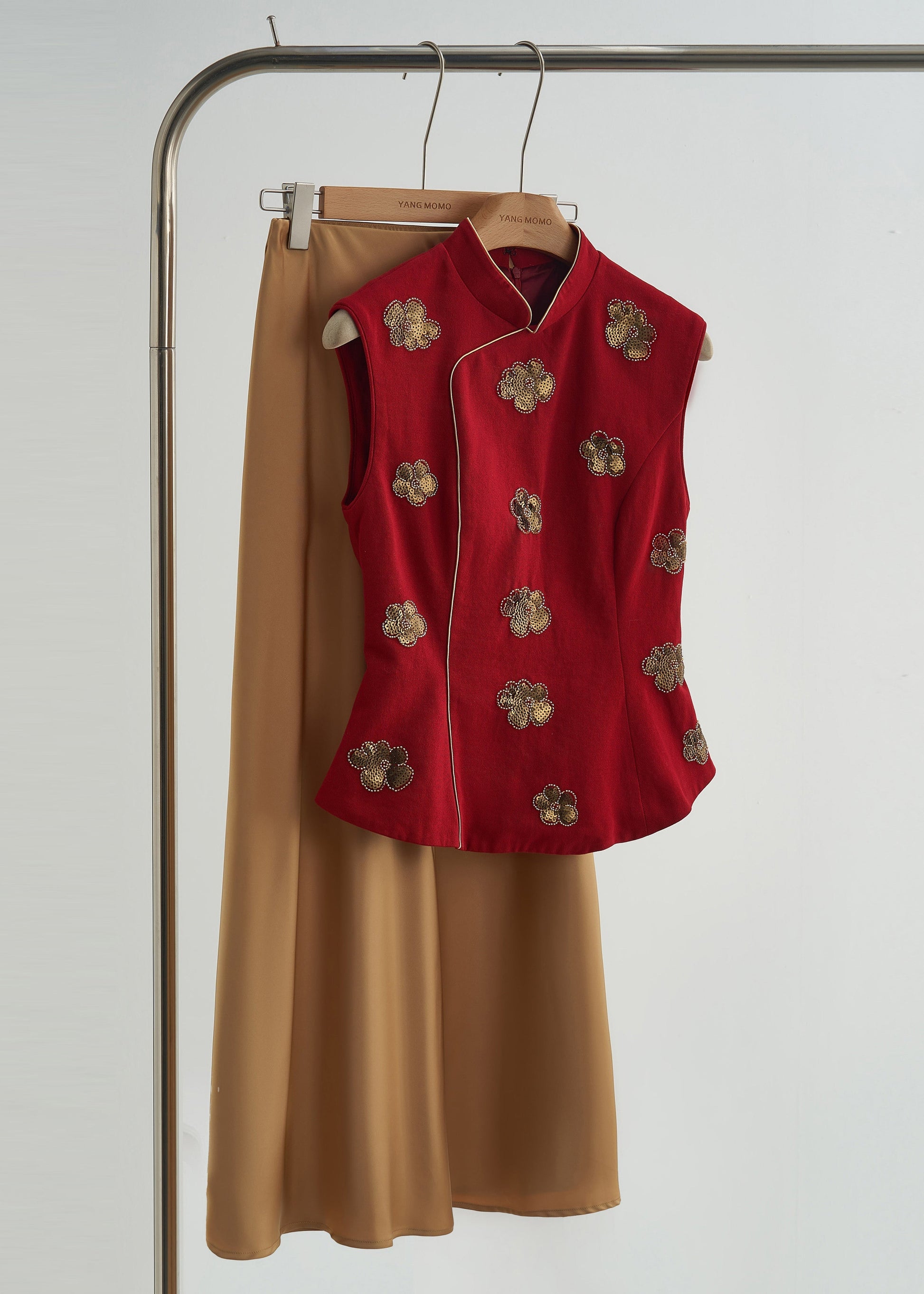 Women's Cotton Vest Floral Mulberry Handmade - OutfitLondon
