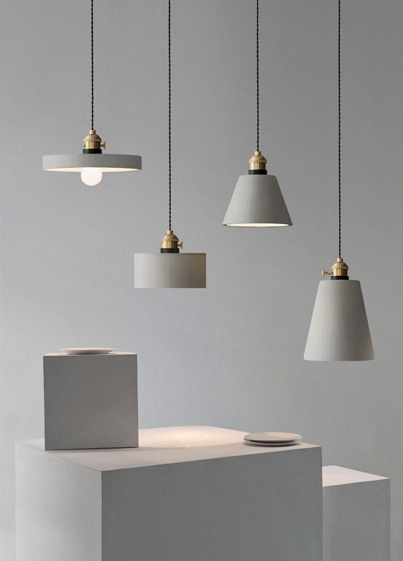 Modern Concrete Hanging Light with LED - OutfitLondon