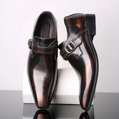 Sleek Leather Formal Dress Shoes Men - OutfitLondon
