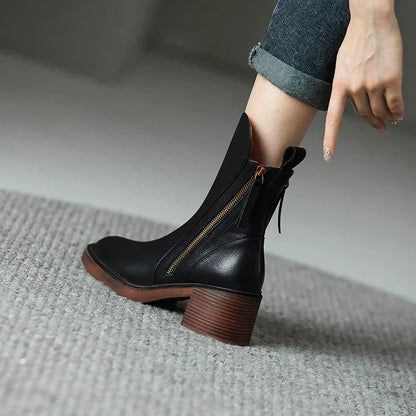 Elegant Ladies Low Heel Ankle Boots