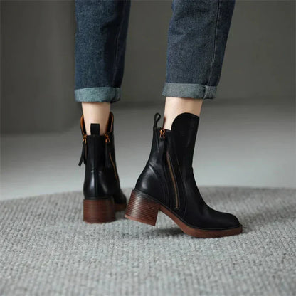Elegant Ladies Low Heel Ankle Boots