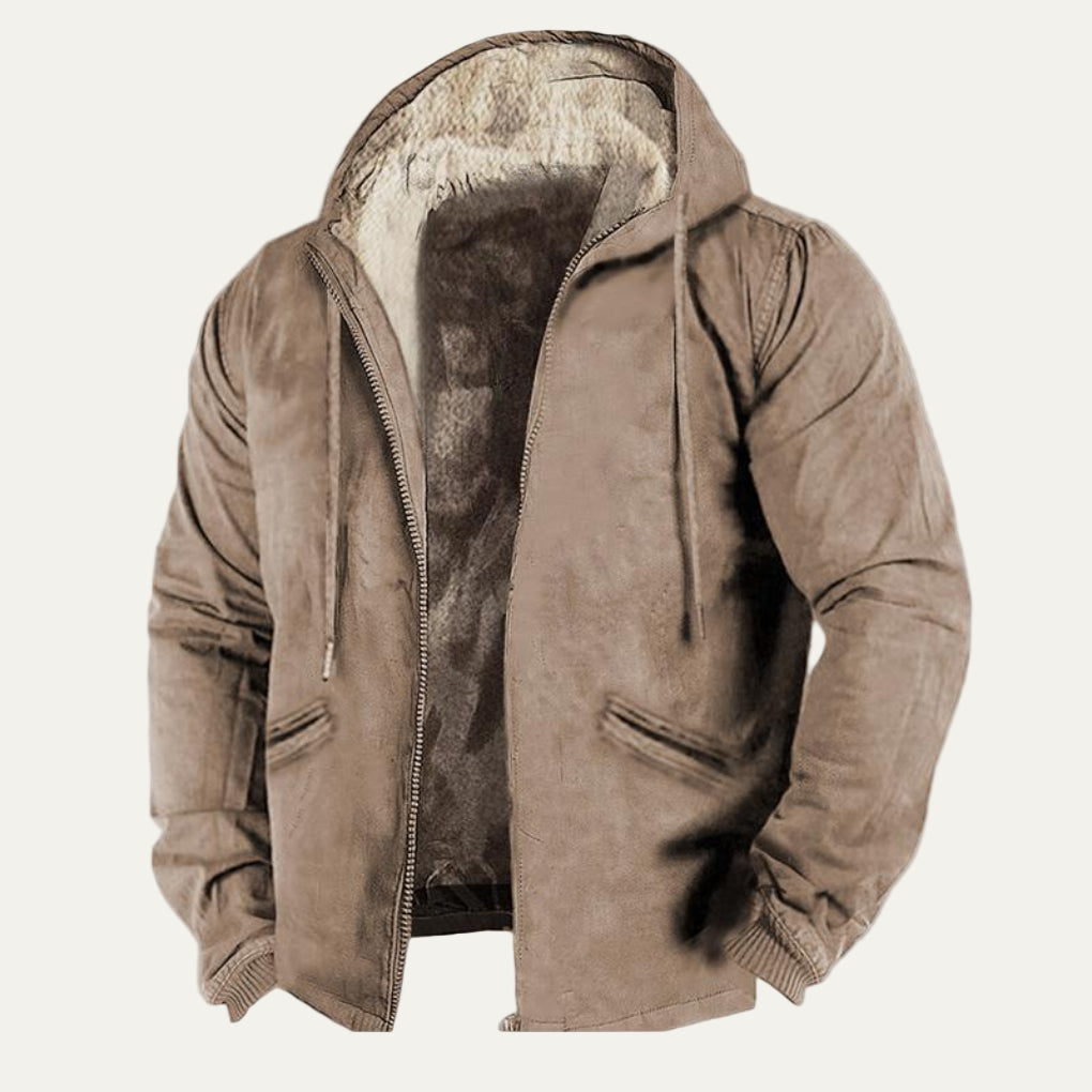 Warm Men's Hoodie Zip Up Coat - OutfitLondon