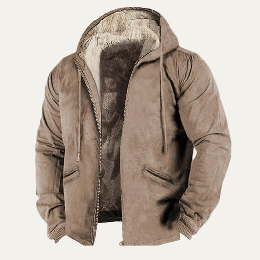Warm Men's Hoodie Zip Up Coat - OutfitLondon