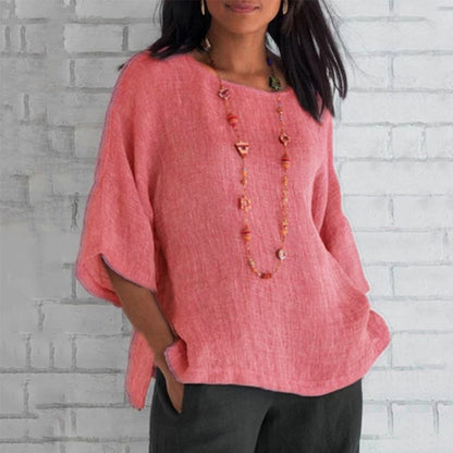 Hattie Top | Loose Fit Casual Blouse with Side Slits