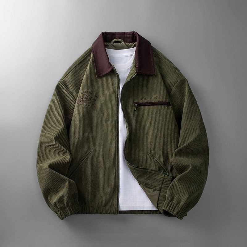 Rugged Textured Zip Up Jacket