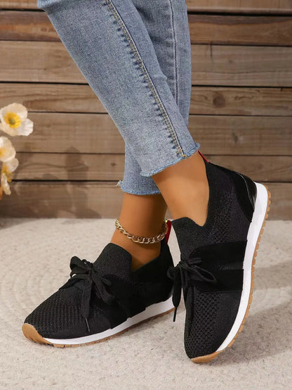 Breathable Sporty Lace Up Sneakers