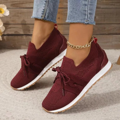 Breathable Sporty Lace Up Sneakers