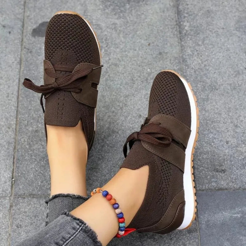 Breathable Sporty Lace Up Sneakers