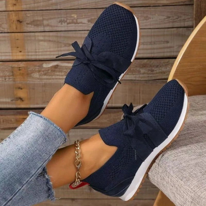 Breathable Sporty Lace Up Sneakers
