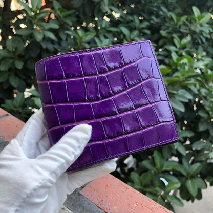 Custom Initials Gator Leather Wallet