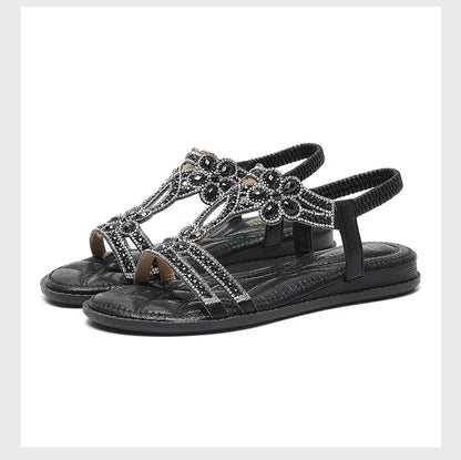 Glittery Stone Beach Flip Flops