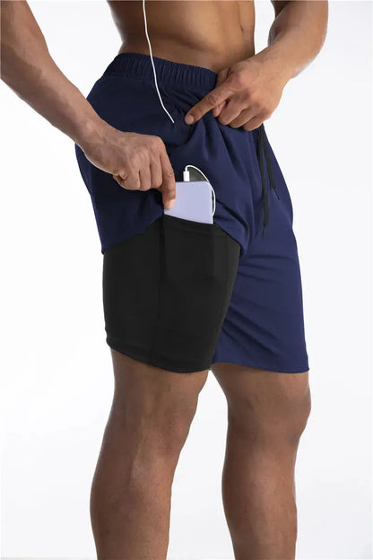 Moisture Wicking Athletic Shorts with Phone Pocket