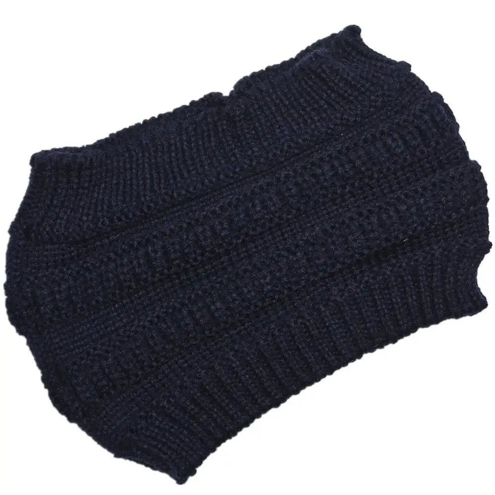 Cozy Oversized Knitted Ponytail Beanie