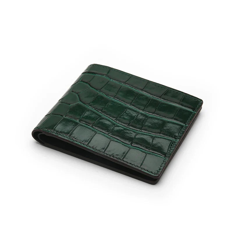 Custom Initials Gator Leather Wallet
