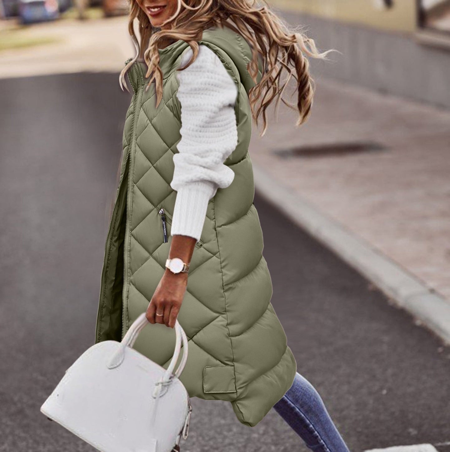 Pink Ladies Fleece Hooded Vest