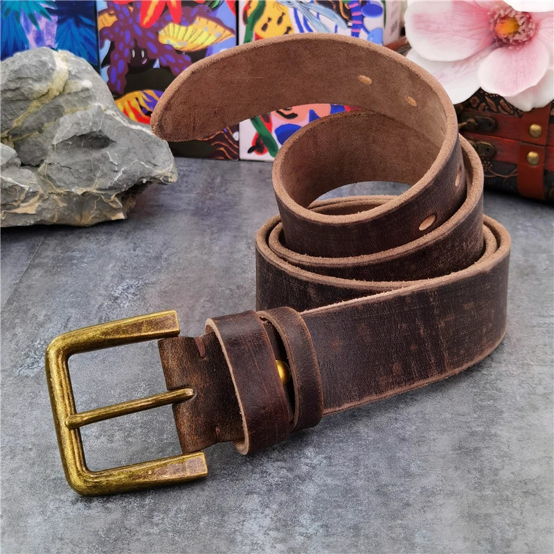 Authentic Brown Leather Western Belt