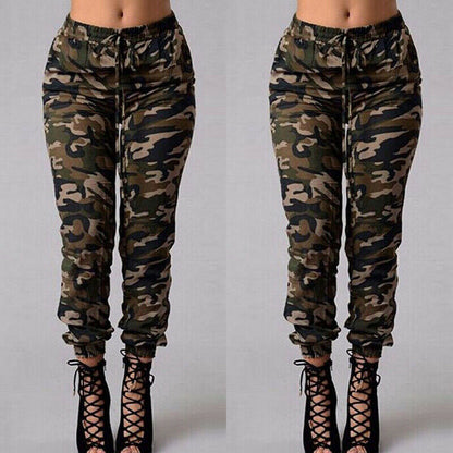 Ladies' Fitted Camouflage Jogging Pants - OutfitLondon