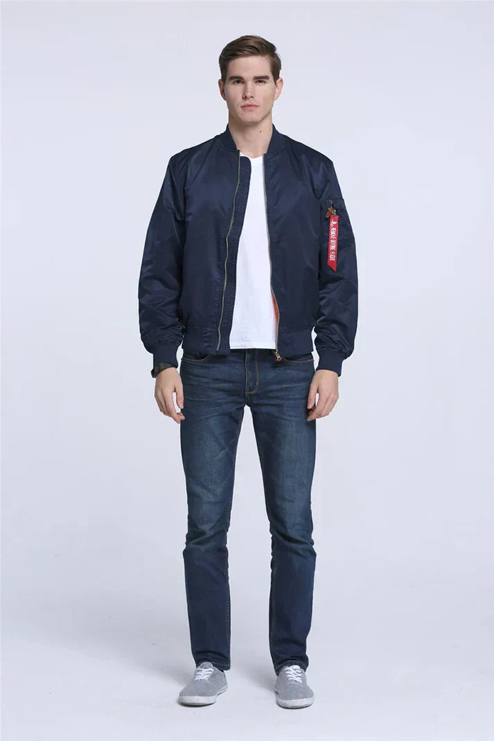 Flight Bomber Leather Jacket