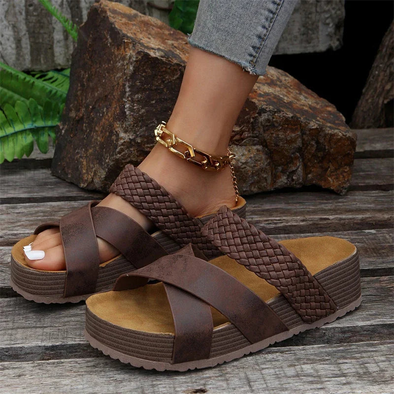 Soft Womens Slip On Summer Sandals - OutfitLondon