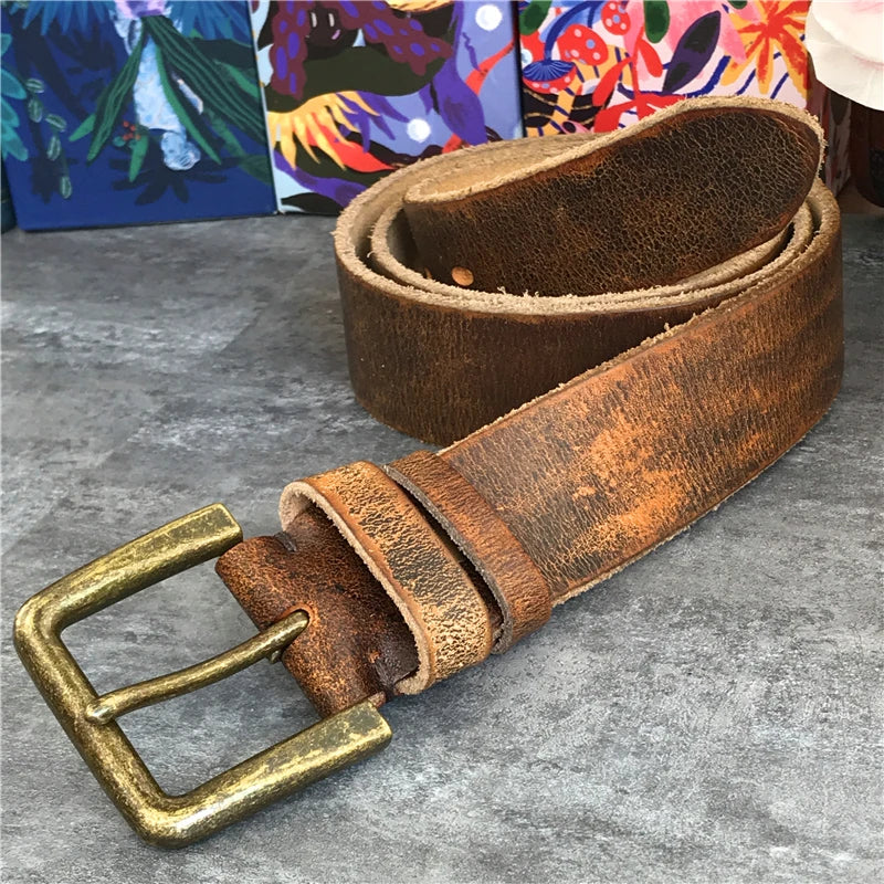 Authentic Brown Leather Western Belt - OutfitLondon