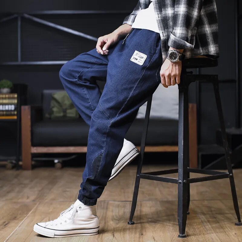 Comfortable Loose Fit Navy Blue Cargo Pants - OutfitLondon