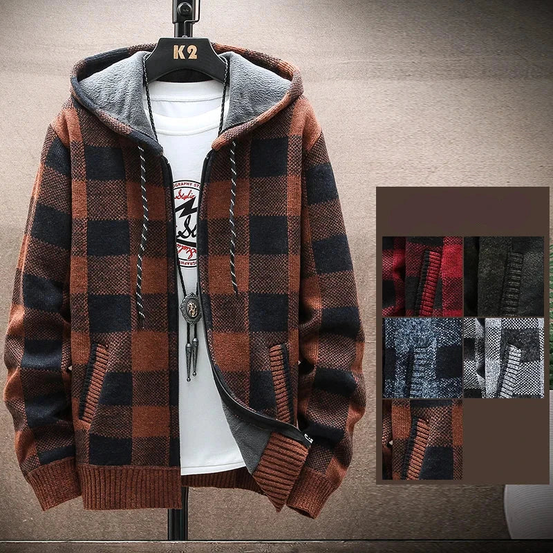 Cozy Mens Flannel Hooded Parka Jacket - OutfitLondon