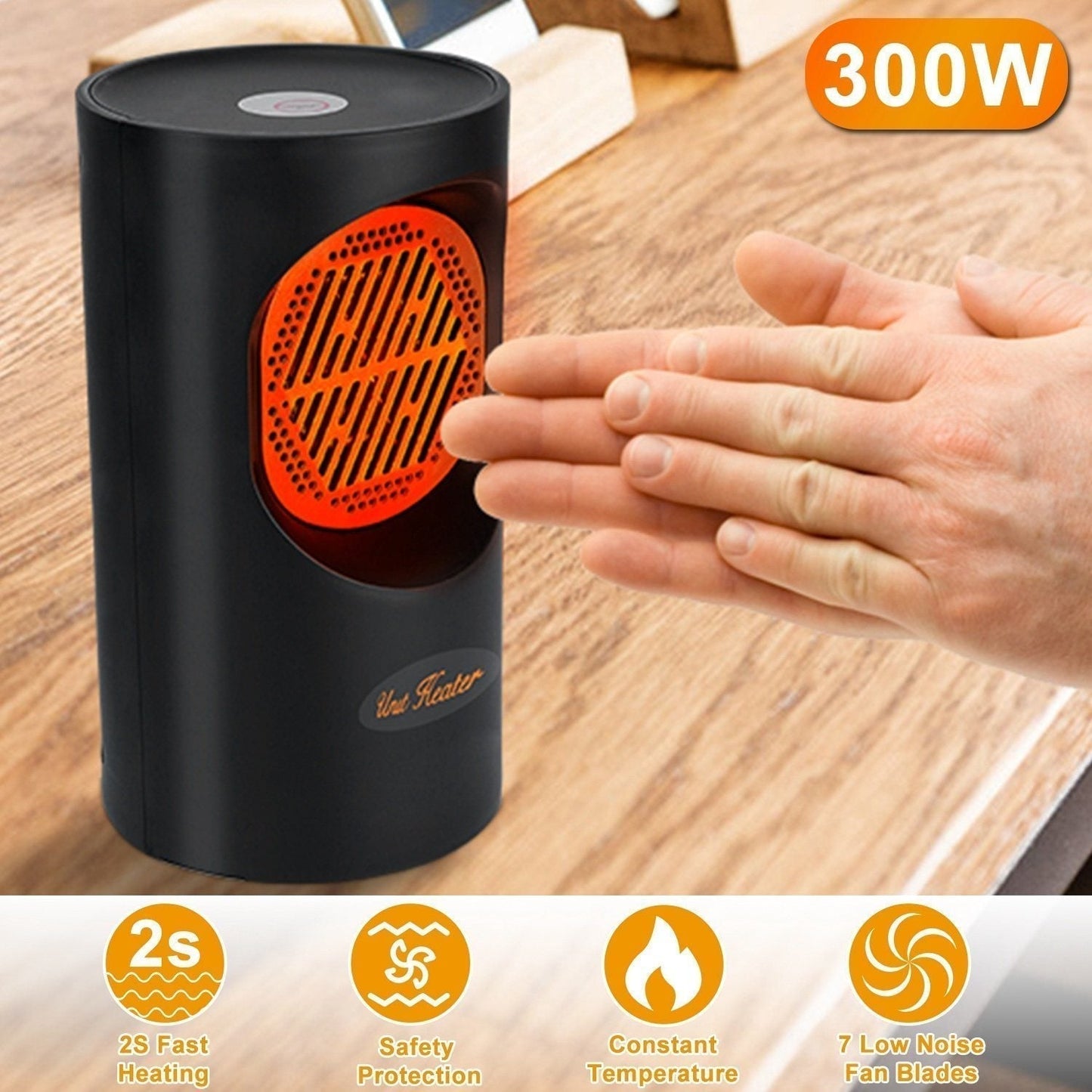 Space Saving 300W Electric Portable Heater