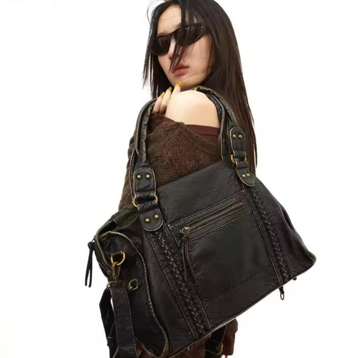 Classic Brown Leather Handbag