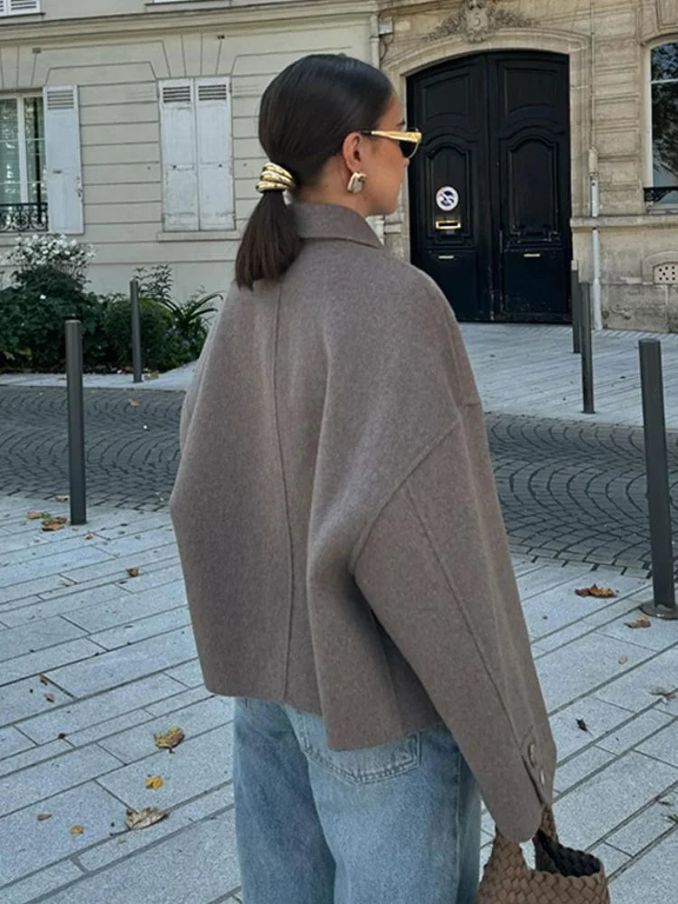 Large Women's Warm Wool Coat