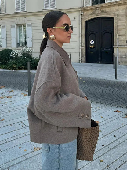 Large Women's Warm Wool Coat