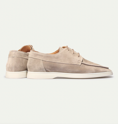 Brown Leather Lace Up Oxford Boat Shoes