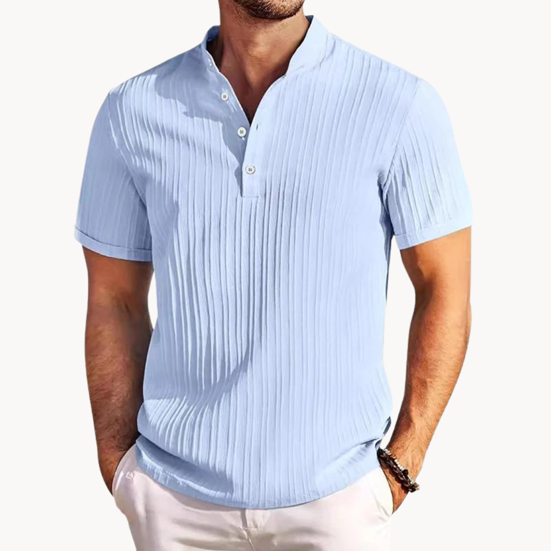 Relaxed Fit Casual Henley Shirt - OutfitLondon