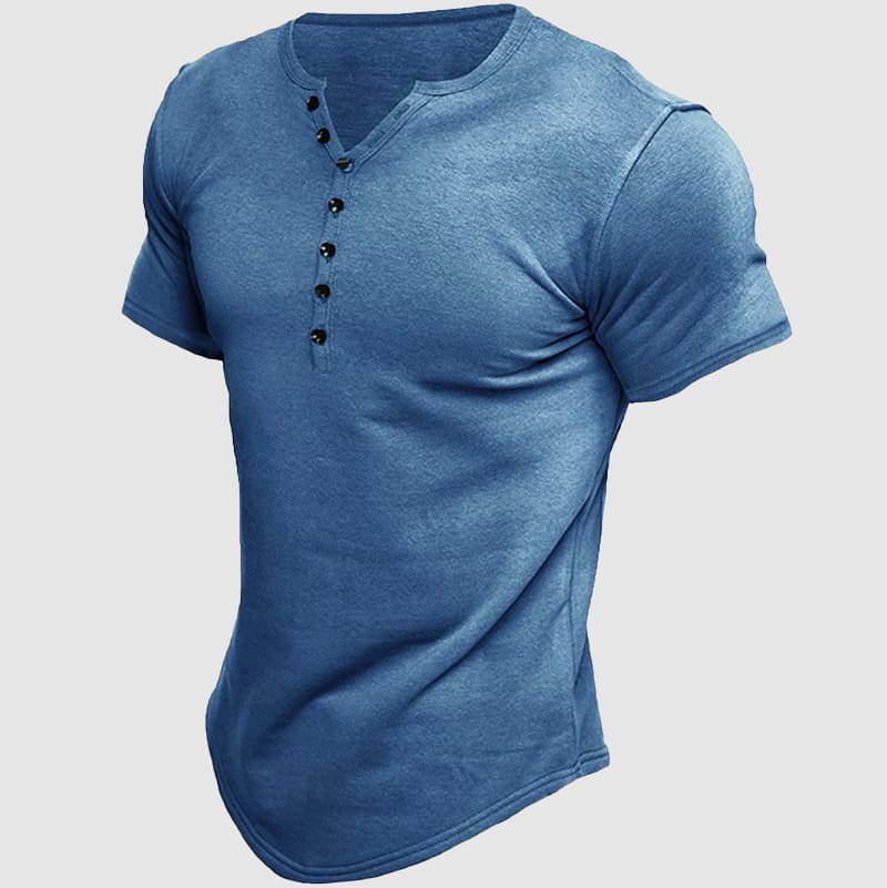 Men's Short Sleeve Henley Shirt - OutfitLondon