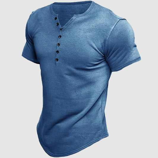 Men's Short Sleeve Henley Shirt - OutfitLondon