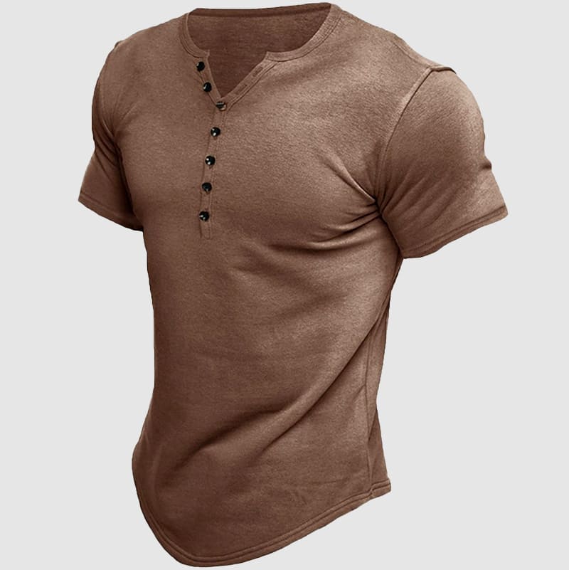 Men's Short Sleeve Henley Shirt