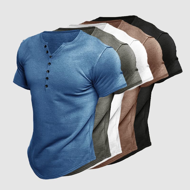 Men's Short Sleeve Henley Shirt