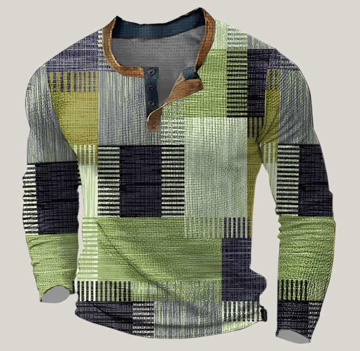Colourful Patchwork Crew Neck Summer Sweater for Men