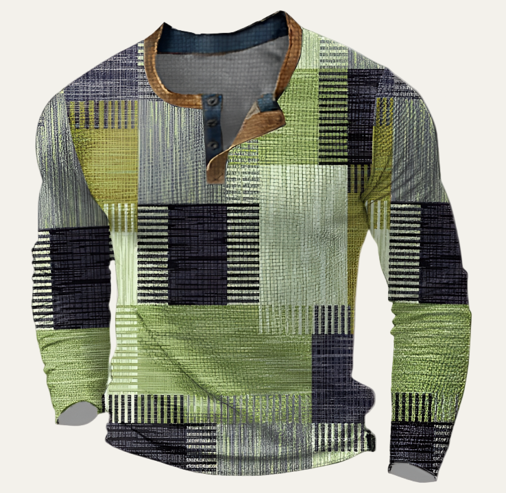 Trendy Graphic Long Sleeve Men's Shirt