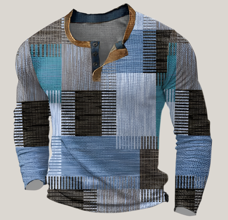 Colourful Patchwork Crew Neck Summer Sweater for Men