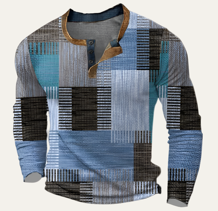 Trendy Graphic Long Sleeve Men's Shirt
