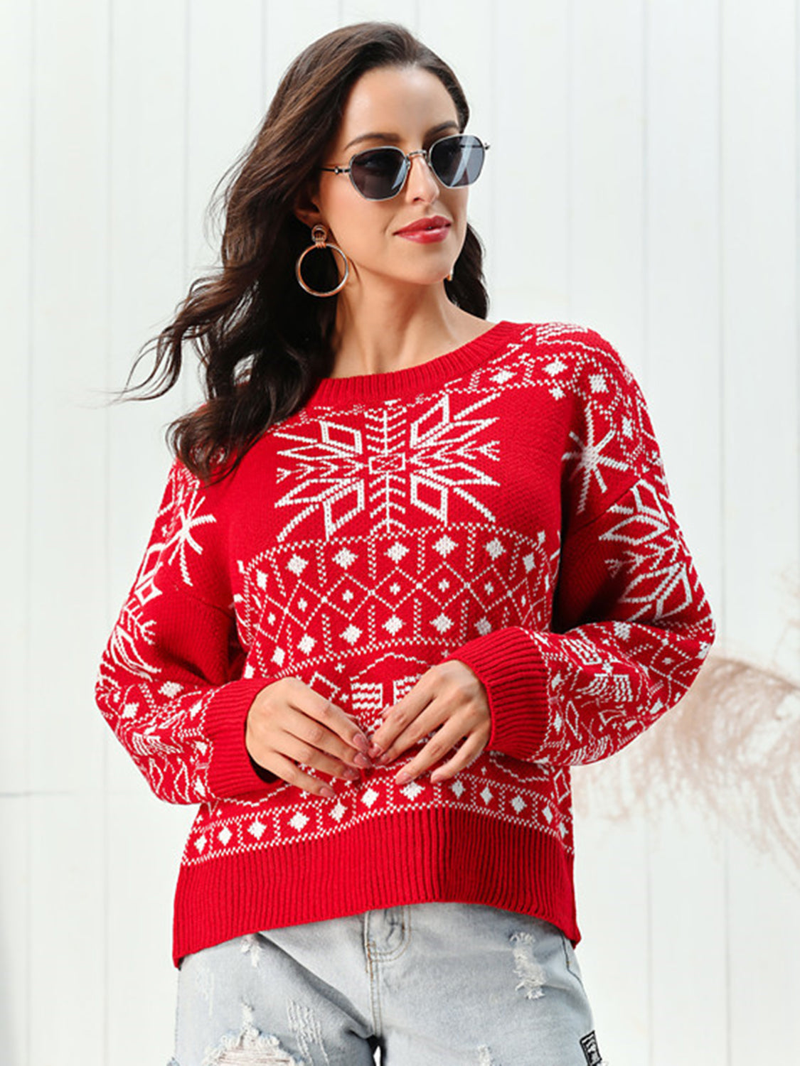Festive Acrylic Xmas Sweater for Women