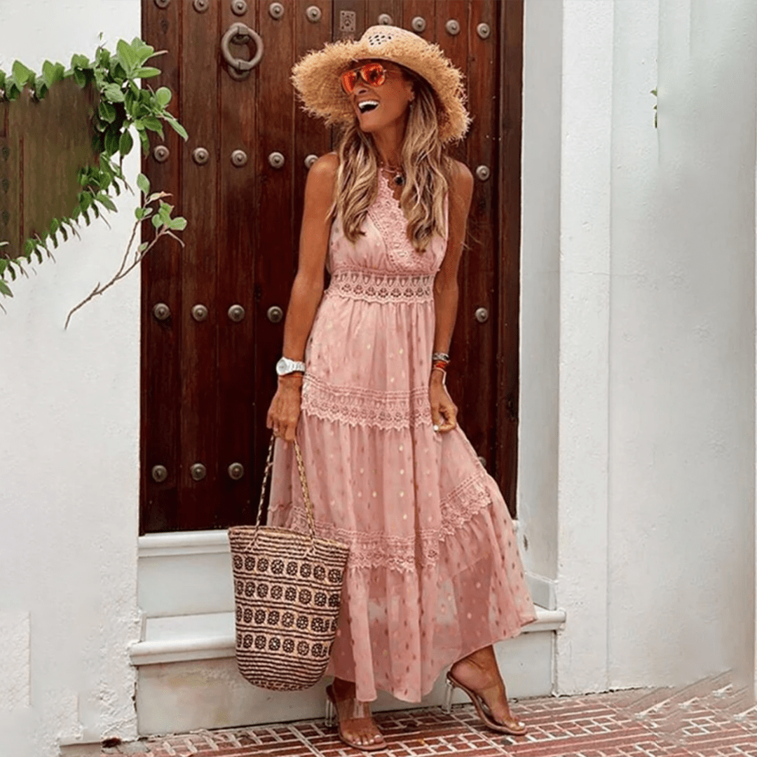 Elegant Boho Floor Length Women's Maxi Dress