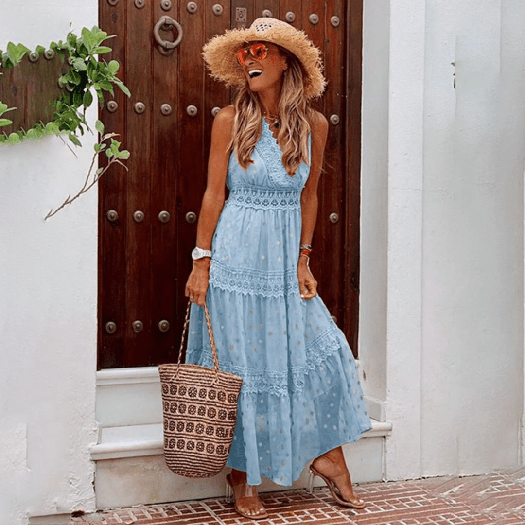 Elegant Boho Floor Length Women's Maxi Dress