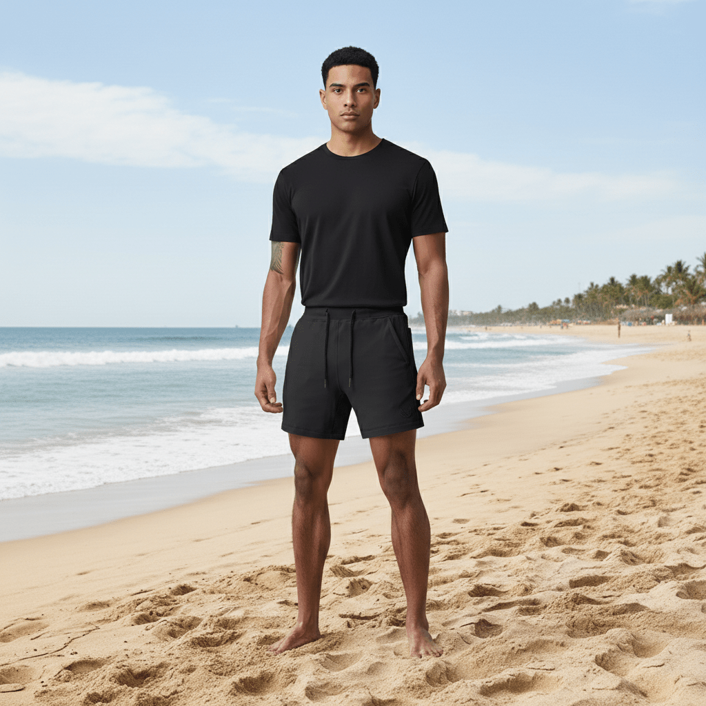 Athletic Drawstring Running Shorts with Pocket