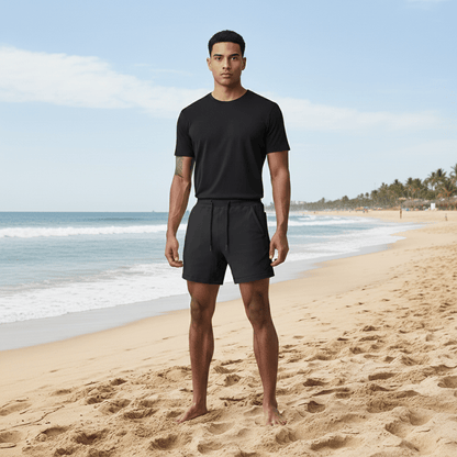 Athletic Drawstring Running Shorts with Pocket