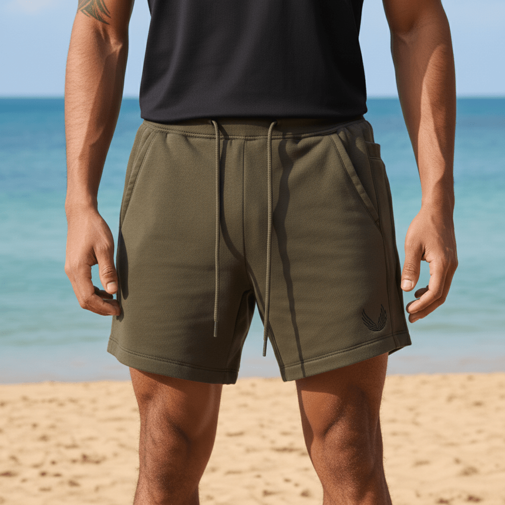 Athletic Drawstring Running Shorts with Pocket