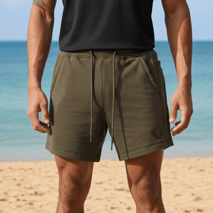 Athletic Drawstring Running Shorts with Pocket