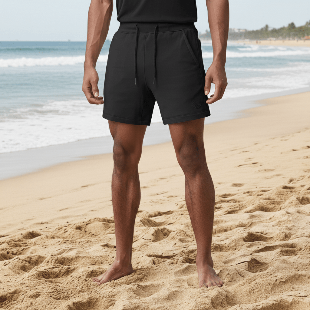 Athletic Drawstring Running Shorts with Pocket