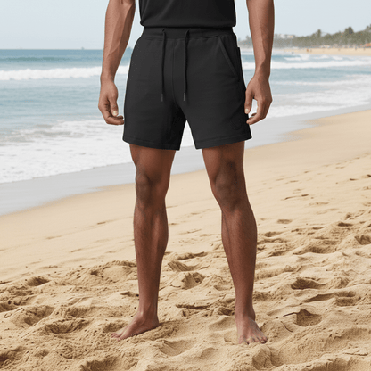 Athletic Drawstring Running Shorts with Pocket